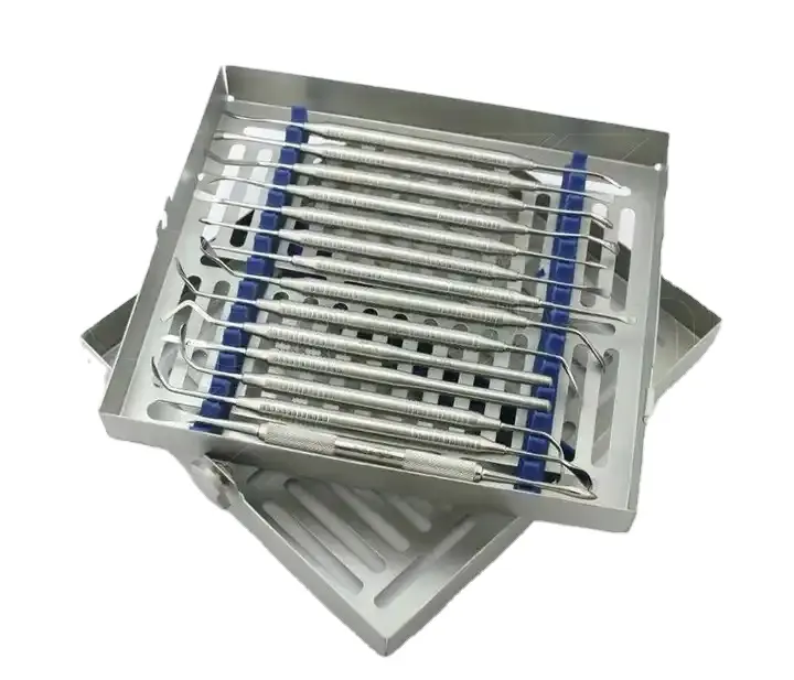 Dental Sinus Lift Periotomes Kit Implant Surgery Periosteal Elevator + Cassette High Quality Stainless Steel