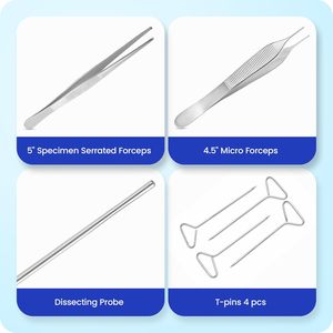 Kit de Disección Avanzado para Laboratorio de Biología, Juego de Disección Anatómica con Bisturí de Acero Inoxidable, Mango y Cuchillas para Uso Médico y Veterinario - Product Image 6