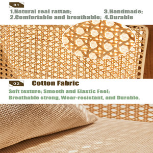 Sillas de comedor de ratán modernas de mediados de siglo de 24 '', muebles elegantes para sala de estar - Product Image 5