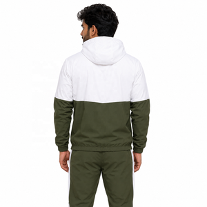 Sweat-shirts à capuche coupe-vent pour hommes, survêtement color block, sweats à capuche zippés avec logo, vêtements décontractés d'hiver, coupe régulière, vente en gros - Product Image 3