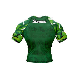 Camiseta de compresión transpirable de secado rápido para MMA y BJJ con estampado digital personalizado OEM para hombre de manga corta - Product Image 6