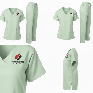 Ensemble de blouses médicales haut de gamme, tenue d'hôpital pour médecins, en tissu denim respirant, unisexe, vêtements de travail, logo personnalisé, vente en gros, approvisionnement en vrac - Product Image 1