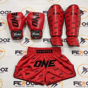 ชุดอุปกรณ์ฝึกศิลปะการต่อสู้คุณภาพสูง Fairtex สีส้ม ประกอบด้วยนวมคิกบ็อกซิ่ง สนับแข้ง และกางเกงขาสั้น ทำจากหนัง ปิดด้วยแถบตีนตุ๊กแก - Product Image 5