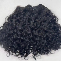 Mkvvk Curly 16 Mèches de Cheveux Humains Vierges Indiens 100% Non Traités Noir Naturel Double Trame Faite à la Machine Emballage pour Tissage de Cheveux