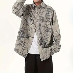 <b>Men</b> Clothing Plain Dyed Denim Jeans <b>Jacket</b> Wholesale New Fashion Long Sleeve <b>Lightweight</b> <b>Men</b> Denim <b>Jacket</b> - Product Image 2