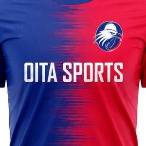 Maillot de football sublimé rouge et bleu pour homme, tenue de sport à manches courtes pour équipe, uniforme de compétition, entraînement en extérieur - Product Image 5
