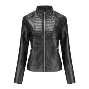 Buy Genuine Leather <b>Jacket</b> Women 2024 New Fashion <b>Long</b> Sleeve Autumn Leather <b>Jackets</b> for Winter - Product Image 1