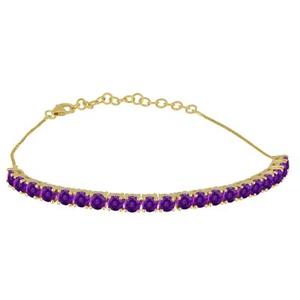 2026 14k Gold Natural 4mm Natural Amethyst Gemstone Tennis Bracelet Infinity Design <b>Stacking</b> Fine Jewelry Women Customized Size - Product Image 1