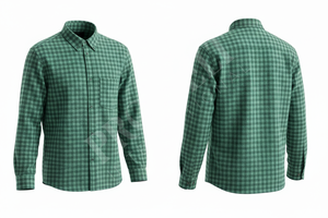 Chemise à manches longues à carreaux personnalisée, coupe ajustée, en coton, décontractée, boutonnée, pour le travail et les affaires – Grande Vente - Product Image 3