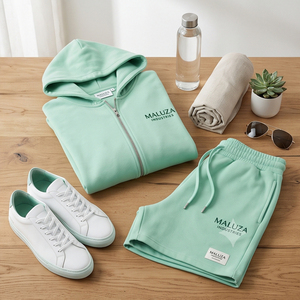 Luxury Custom Logo Summer Tracksuit Men Midweight Polyester Blend Two Piece Shorts <b>Set</b> Casual Regular Fit Eco-Friendly - Product Image 5