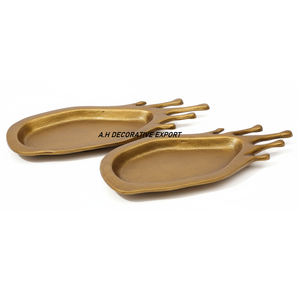 Bandejas Decorativas de Metal con Recubrimiento en Polvo, Patrón Geométrico, Hechas a Mano, Tamaño Personalizado Disponible, Platos para Servir en la Mesa - Product Image 5