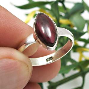 Premium Classic 925 Sterling Silver <b>Ring</b> With Bezel Setting <b>Garnet</b> Gemstone Handmade Marquise Cut Bohemian <b>Ring</b> For Wear Daily - Product Image 3