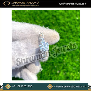 Anillo de boda de moissanita personalizado, banda de aniversario de plata 925 con baño de rodio, conjunto de anillos de eternidad completa para hombre, idea de regalo de joyería fina - Product Image 3