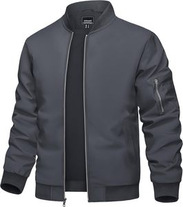 Men's <b>Camouflage</b> Bomber Jacket Windproof Zipper Closure Casual Style Autumn Wear Polyester Material Turn-down Collar - Product Image 3