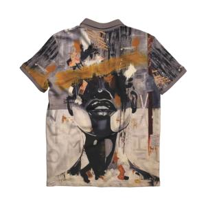 Conception personnalisée professionnelle hommes pour Polo T-Shirt marque personnalisée Sublimation flanelle tissu motif imprimé - Product Image 6