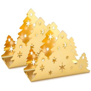 Gold Snowflake Napkin <b>Holder</b> Metal Decorative Tabletop <b>Tissue</b> Organizer Elegant <b>Kitchen</b> Dining Display Stand - Product Image 3