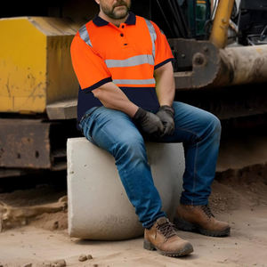 Camiseta de Seguridad Reflectante de Alta Visibilidad en Color Naranja Intenso, Estilo Manga Corta, Tejido Transpirable, Bolsillo en el Pecho, Tipo Polo - Product Image 5