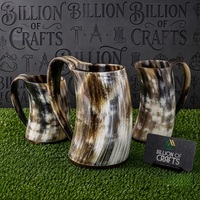 Mug à boire artisanal en corne de buffle, forme naturelle, poli, style rustique, objet de collection, corne naturelle, style Viking