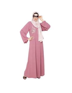 Abaya moderne et exclusive de style de Dubaï décontractée robe modeste musulmane ouverte sur le devant en lin inspirée du style turc à la mode! - Product Image 3