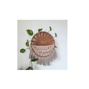 Panier de rangement artisanal de qualité industrielle en paille, panier en macramé en jonc de mer avec poignée, panier en rotin pour la décoration intérieure - Product Image 2