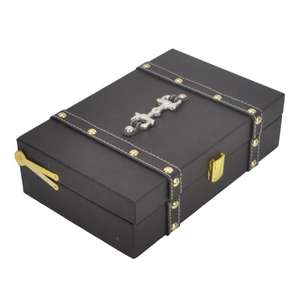 Black Color Natural Buffalo Leather Gift Box Hot Selling Decorative Boxes & <b>Bins</b> OEM Customized Storage Box Multifunction Style - Product Image 2
