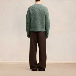 Pull en tricot respirant anti-boulochage à séchage rapide col rond de haute qualité en laine/acrylique pour homme, hiver 400g, service OEM - Product Image 2