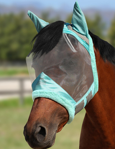 Summer Protection Genuine Leather Fly Mask for Horses Breathable Mesh UV Block Soft Ear/Nose Guard Design Breeches Horse Riding - Product Image 3