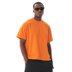 2025 camiseta recortada Super Boxy Loose Fit para hombre de alta calidad 78% algodón 22% poliéster 280 GSM tejido de peso pesado estampado único - Product Image 3