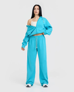 Pantalon de jogging décontracté en molleton de coton pour femme, coupe oversize, marque privée, vente en gros de pantalons pour femme - Product Image 4