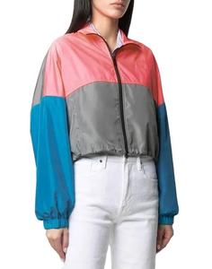 2026 Latest Top Design Breathable Zip Up Nylon Women's Windbreaker <b>Jacket</b> Plus Size Color Block Crop Sports Track <b>Jacket</b> - Product Image 5