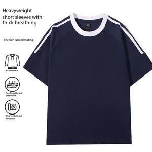 Camiseta de Hombre a Rayas, Estilo Retro Americano, Corte Holgado, Personalizada con Logotipo Bordado, Precio de Fábrica en China y Bangladesh, OEM - Product Image 2