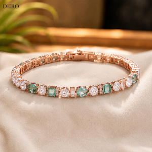 Iced Out 925 Sterling <b>Silver</b> Tennis Chain <b>Bracelet</b> Round Brilliant Cut Moissanite Gift for Women's Wear - Product Image 3