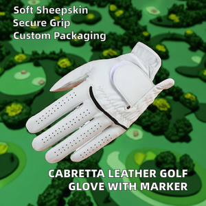 Gants de golf pour hommes de haute qualité avec logo personnalisé, respirants, en cuir véritable, pour adultes, fabriqués en cuir cabretta souple. - Product Image 4