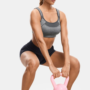 Econex Sports Women Seamless <b>Racerback</b> Sports <b>Bra</b> Scoop Neck Medium Support Yoga Fitness Breathable Quick Dry Solid Color - Product Image 3