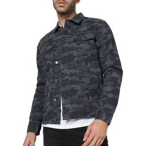 <b>Men's</b> Camouflage <b>Denim</b> <b>Jacket</b> Turn-down Collar Button Closure Casual Slim Fit Regular Length Autumn Wear - Product Image 1