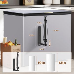 Portarotolo Magnetico a Una Mano con Meccanismo a Cricchetto Nero, Montaggio a Parete, Adesivo Facile da Staccare per Uso su Frigorifero - Product Image 5