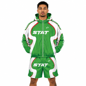 Vente en gros de survêtements de sport coupe-vent personnalisés avec logo, ensembles de vestes coupe-vent en nylon respirant à coupe régulière, sweats à capuche – Fabricants USA - Product Image 1