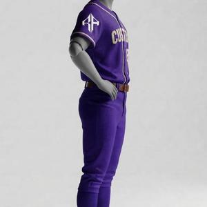 Uniforme de Béisbol Premium para Hombre, Cierre de Botones, Manga Corta, Logotipo Blanco, Material de Alta Calidad, Corte Regular, Cuello Redondo - Product Image 4