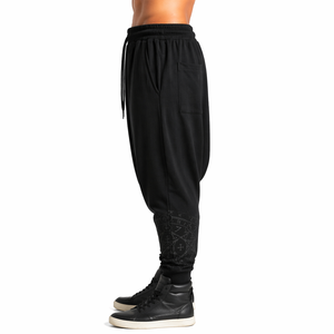 Men's Customized Color <b>Drop</b> <b>Crotch</b> Baggy <b>Jogger</b> Sweatpants 100% Cotton Fabric Eco-Friendly Heavyweight Formal Drawstring Closure - Product Image 5