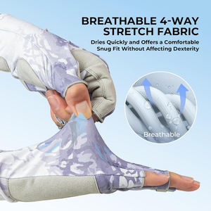 Guantes de Pesca Personalizados con Diseño Sublimado, Medios Dedos, Agarre Sintético Ecológico en la Palma - Product Image 3