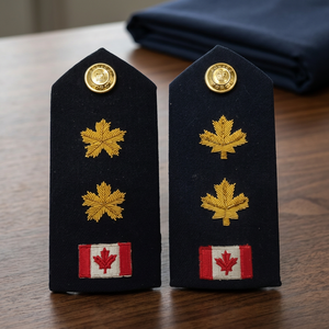 Mens Rank Shoulder Boards Gold Embroidery Black Fabric Uniform Insignia Adult Size Offi Epaulettes Uniform Accessoris - Product Image 2