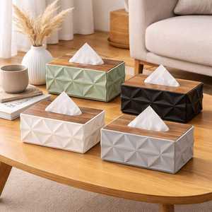 Wooden Bohemian Style Eco-friendly Durable <b>Tissue</b> Napkin <b>Holder</b> Box Decorative Storage Organizer for Home <b>Kitchen</b> Dining Table - Product Image 1