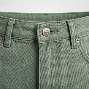 Custom Women's High Waist Denim Mini <b>Skirt</b> Solid Color Front Slit - Product Image 6