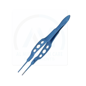 Pinzas para atar suturas oftálmicas AL MIDA AMHC-R-379 Azules, Instrumento Quirúrgico de Precisión, Manual, Reutilizable, Clase I, Certificado CE - Product Image 2