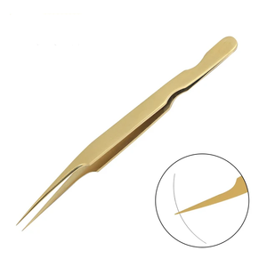 Ensemble de pinces professionnelles pour extensions de cils avec étui, pinces en acier inoxydable allemand, pinces d'isolation pour volume - Product Image 3