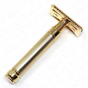 Rasoir de sécurité professionnel réglable en or à double tranchant en métal pour le toilettage masculin - Product Image 6