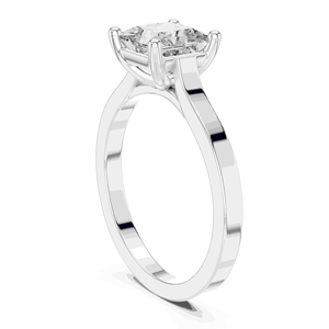 Bague de fiançailles solitaire en diamant de laboratoire taille princesse 1 carat, or massif 14K 18K, quatre griffes, pierre centrale personnalisable - Product Image 1