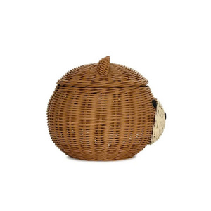 New Arrival Wholesale Handcrafted Woven Bear Face Storage Basket <b>With</b> <b>Lid</b> For Home Hotel Nursery Kids Playroom Decor - Product Image 4