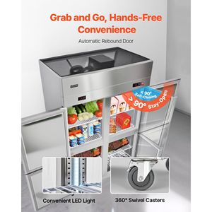 Attrezzatura di Refrigerazione per Cucine Commerciali, Frigorifero/Congelatore Verticale in Acciaio Inox da 48" con 4 Porte, 31 Piedi Cubi, Sbrinamento Automatico - Product Image 5