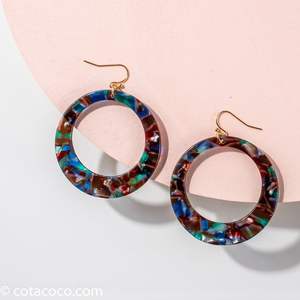 Pendientes de Resina de Lujo Hechos a Mano, Acabado Brillante Duradero, Accesorios de Moda de Cristal, Joyería Moderna - Product Image 4